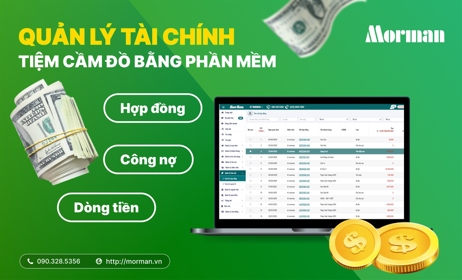 Phần mềm quản lý tài chính cho tiệm cầm đồ