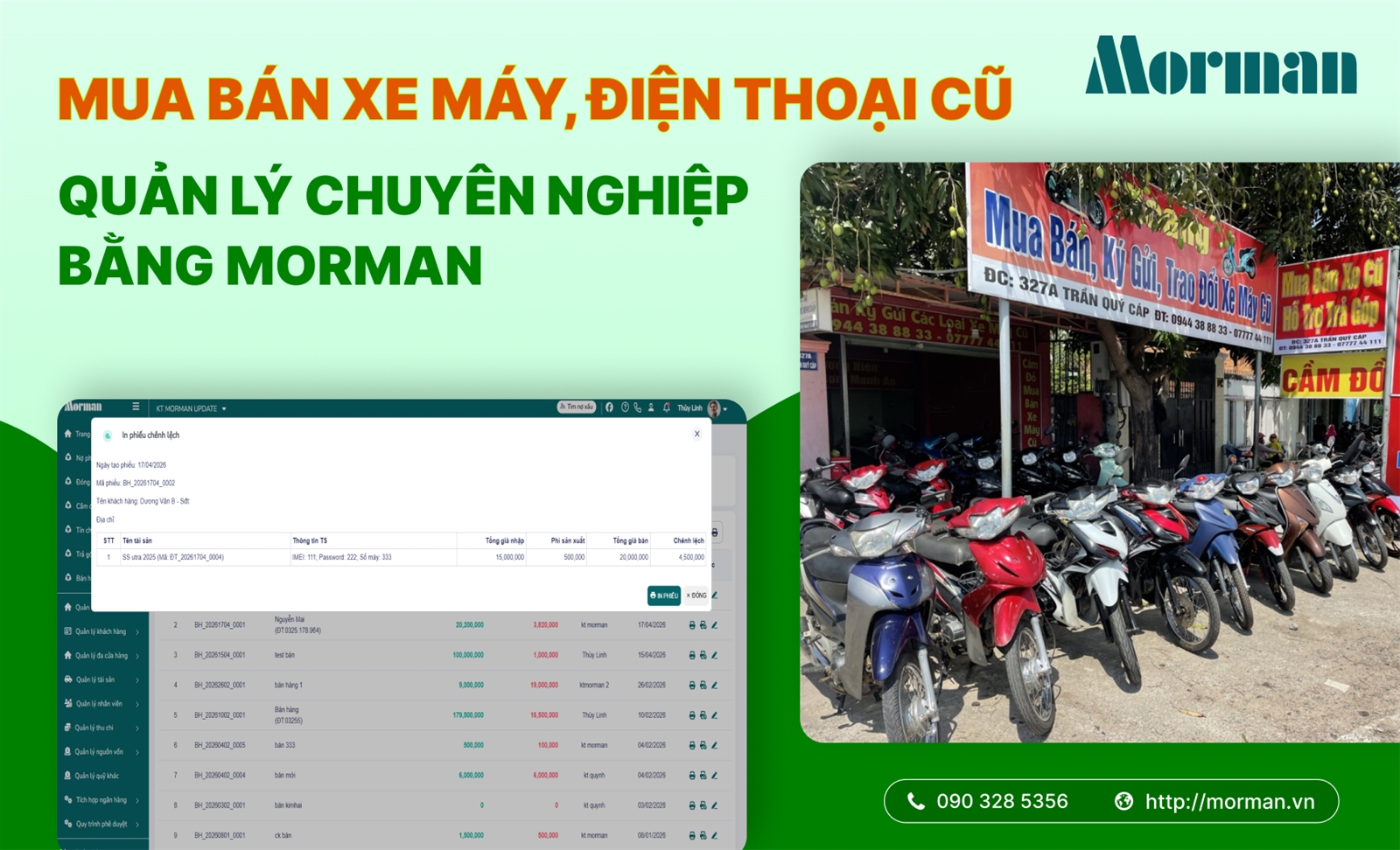 Phần mềm quản lý mua bán xe máy, điện thoại cũ - dành cho cửa hàng cầm đồ