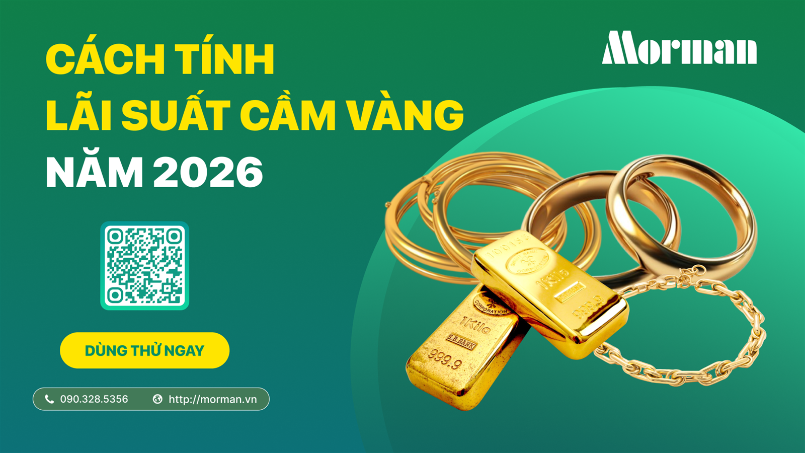 Cách tính lãi suất cầm vàng năm 2026: Công thức chuẩn & ví dụ dễ hiểu