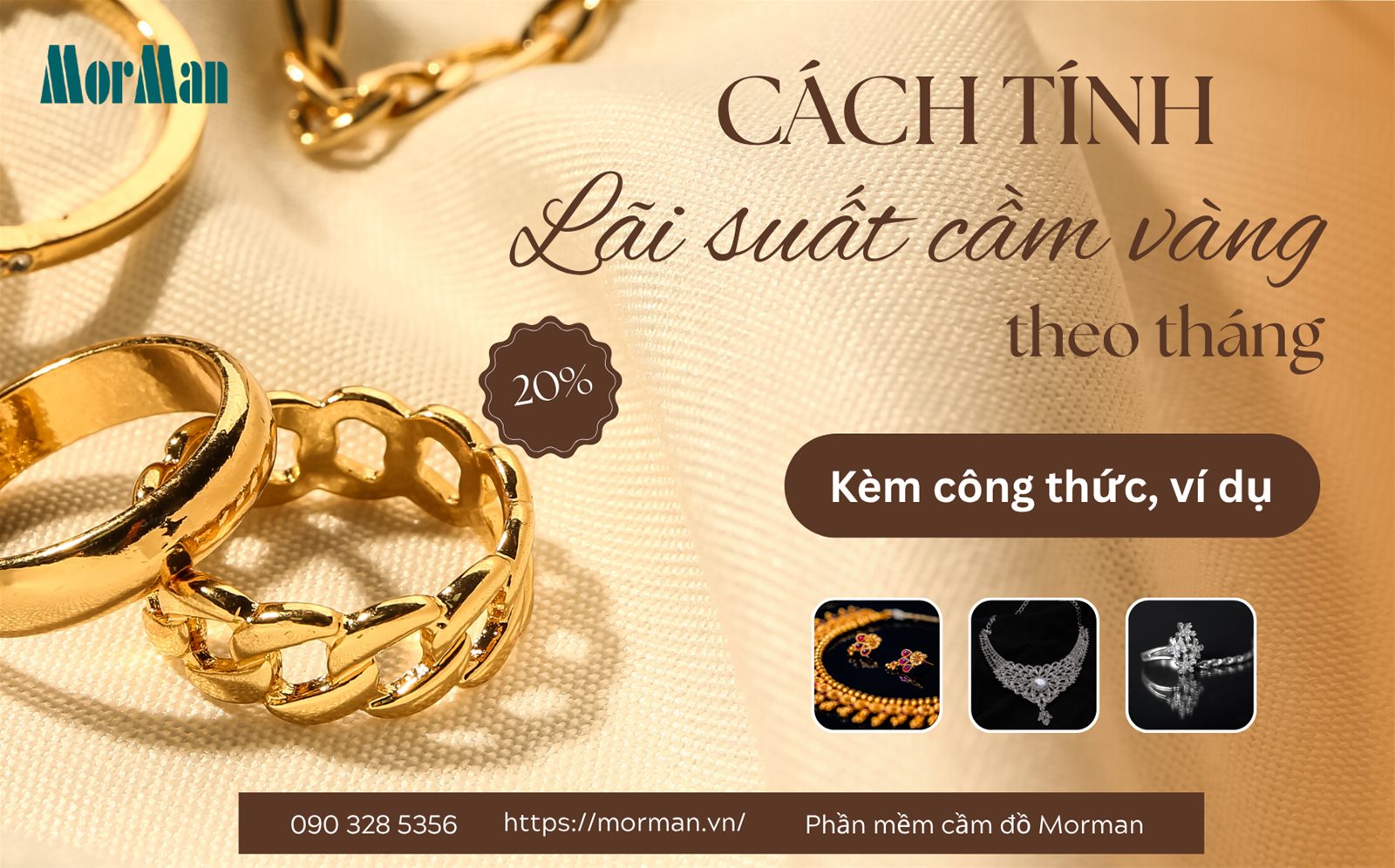 Cách tính lãi suất cầm vàng theo tháng (Kèm công thức và ví dụ)