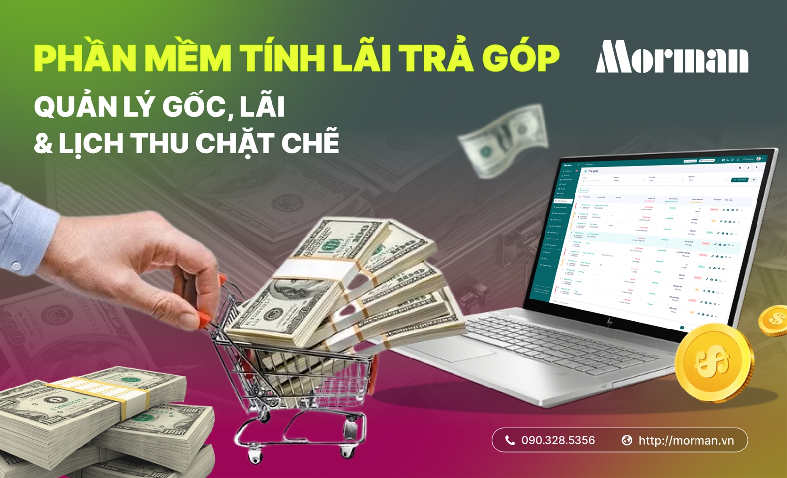 Phần mềm tính lãi trả góp - Quản lý gốc, lãi và lịch thu chặt chẽ