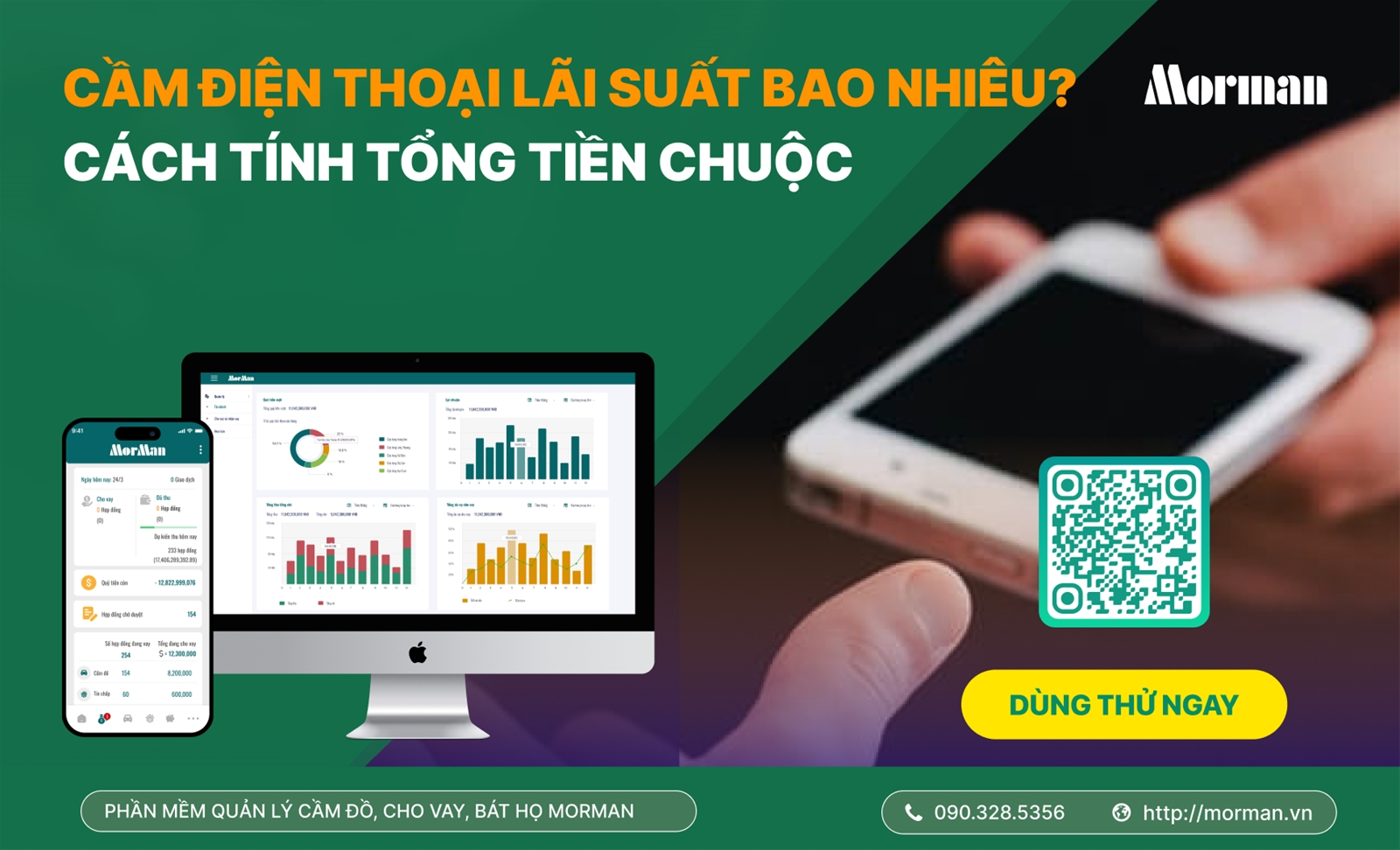 Cầm điện thoại lãi suất bao nhiêu? Cách tính tổng tiền chuộc điện thoại